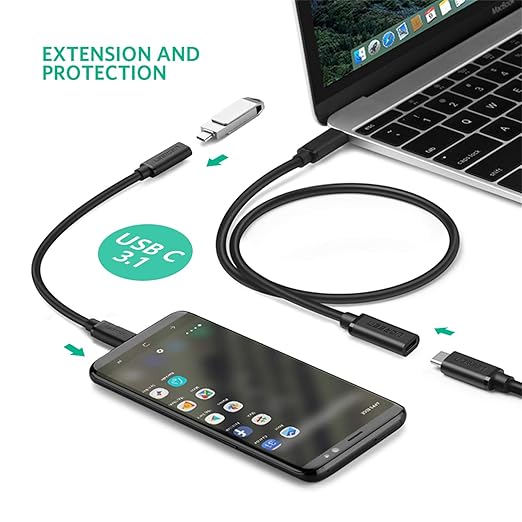 UGREEN 10387 USB C MALE TO FEMALE GEN2 EXTENSION CABLE – 1M - Image 3