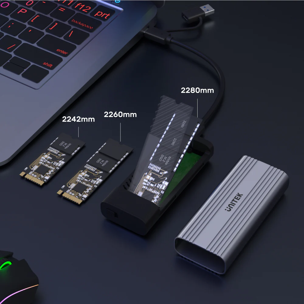 UNITEK S1225A SOLIDFORCE REEFER EITHER USB-C TO M.2 SSD ENCLOSURE - Image 3