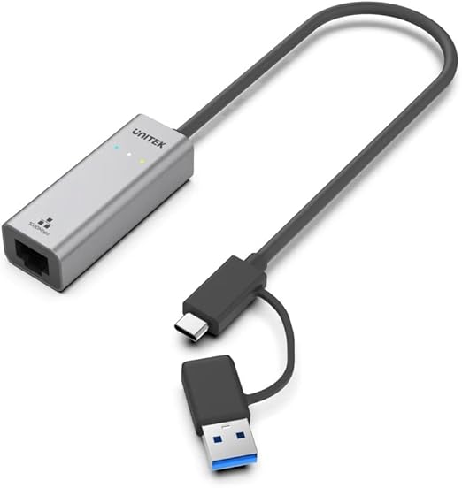 UNITEK Y-3465A USB-C/USB-A TO GIGABIT ETHERNET ADAPTER