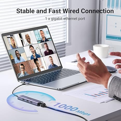 UGREEN 60600 USB-C TO 3 X USB3.0 HUB + RJ45 ADAPTER - Image 5