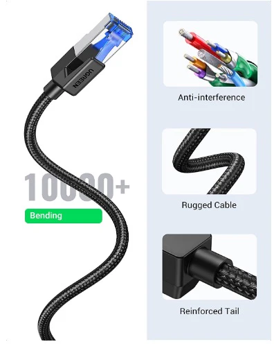 UGREEN 80432 CAT8 SHIELDED ROUND LAN CABLE 3M BRAIDED - Image 3