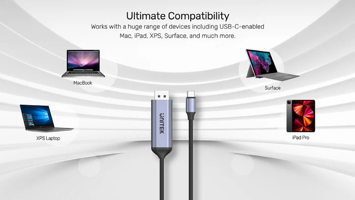 UNITEK V1423C USB-C TO DISPLAY PORT 1.4 CABLE 4K@144HZ 1.8M - Image 2