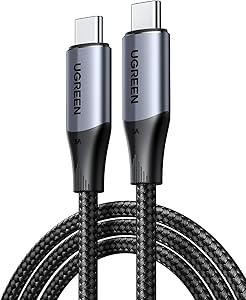 UGREEN 80150 USB-C 3.2 M/M GEN2 240W CABLE BRAIDED 1M 4K@60HZ BLK 1M