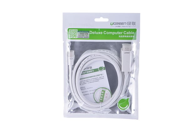 UGREEN 10449 MINI DISPLAY MALE TO HDMI CABLE -WHITE 1.5M - Image 4