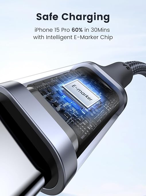 UGREEN 70428 TYPE-C TO C CABLE ALUMINIUM BRAIDE 100W 1.5M - Image 3