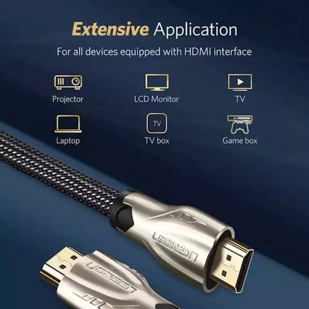 UGREEN 11190 HDMI CABLE 4K METAL CONNECTOR NYLON BRAID 1.5M - Image 5
