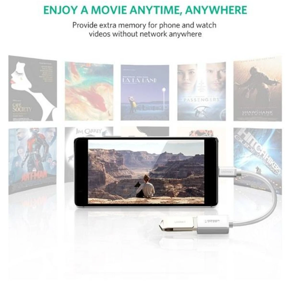UGREEN 30702 USB-C MALE TO USB 3.0A F/M CABLE ( WHITE ) - Image 3