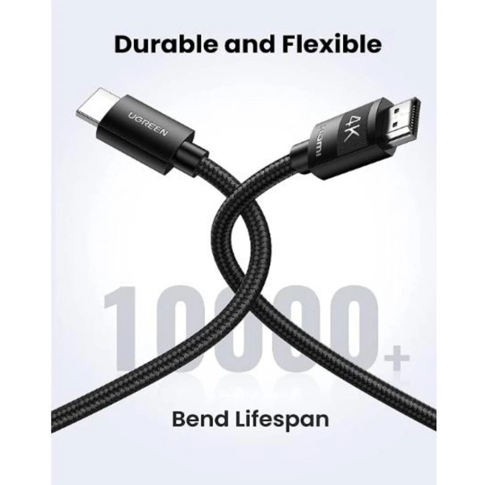 UGREEN 40102 4K HDMI MALE TO MALE CABLE BRAIDED 3M - Image 4