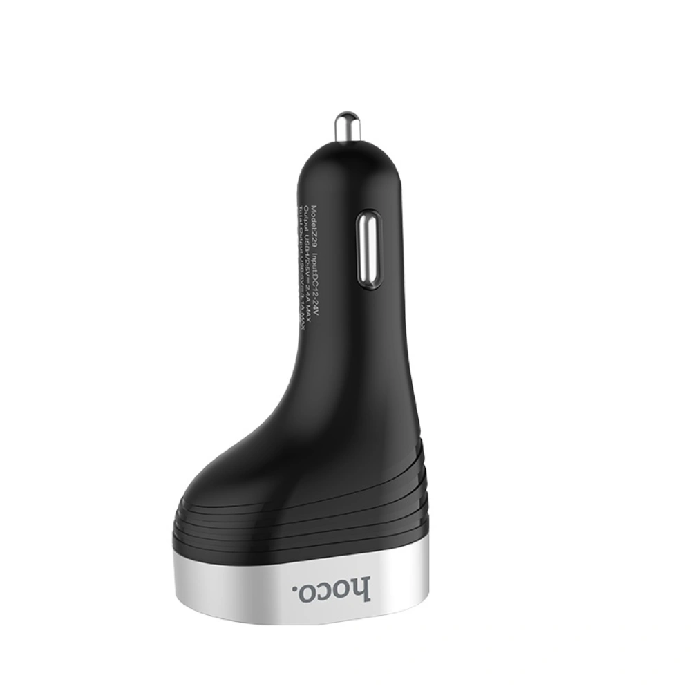 HOCO Z29 Dual Port Car Charger – Digital Display Fast Charging Adapter Black - Image 4