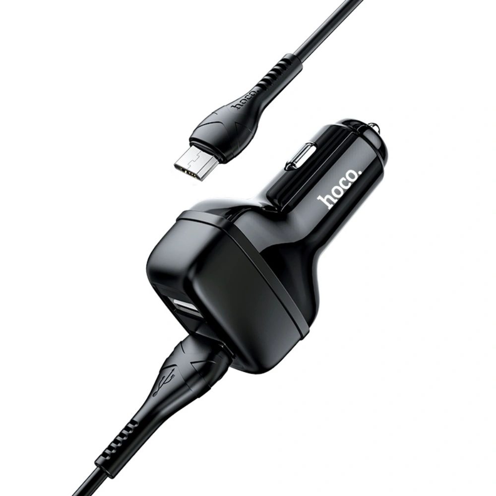 HOCO Z36 Dual Port Car Charger Set – Lightning Cable Included, Fast Charging Car Adapter - Image 3