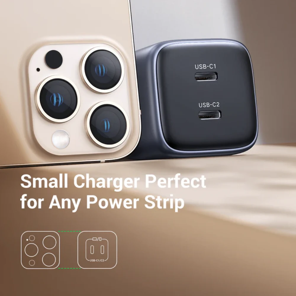 UGREEN 90573 NEXODE DUAL USB-C 45W GAN FAST CHARGER GRAY - Image 2