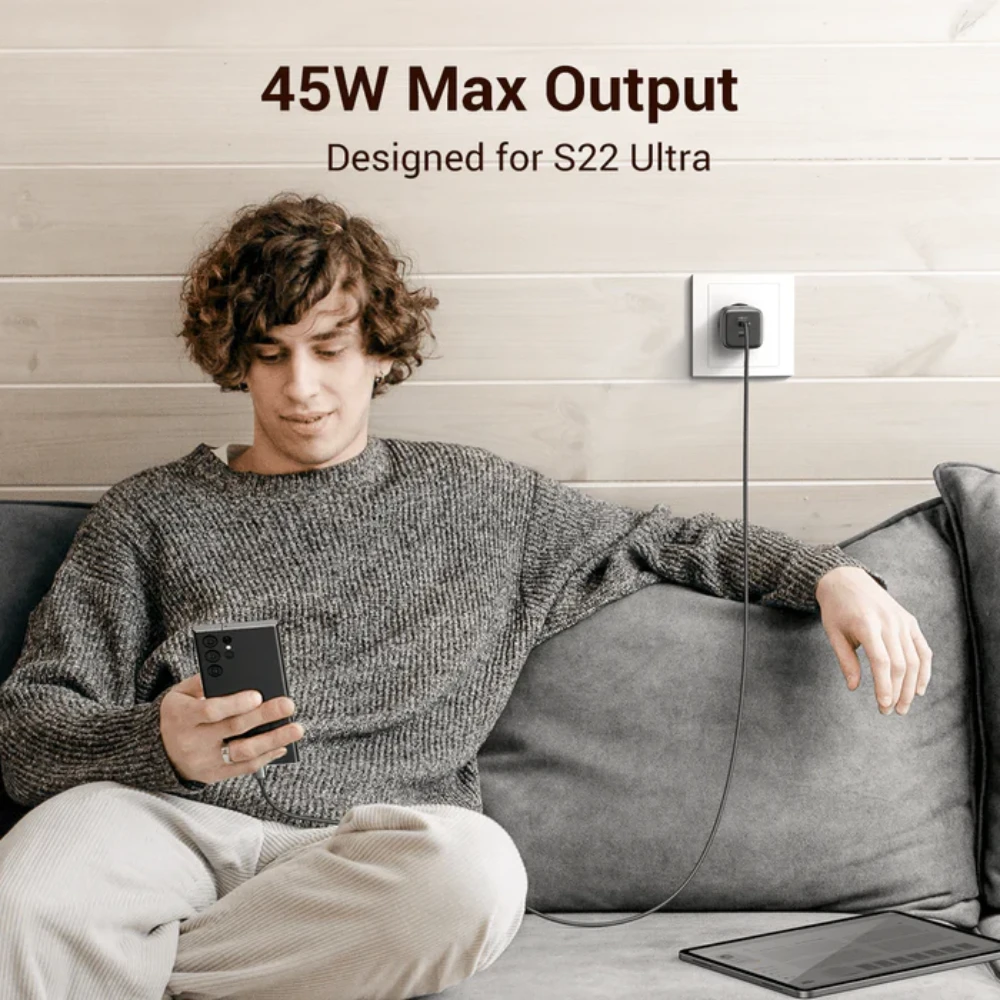 UGREEN 90573 NEXODE DUAL USB-C 45W GAN FAST CHARGER GRAY - Image 5