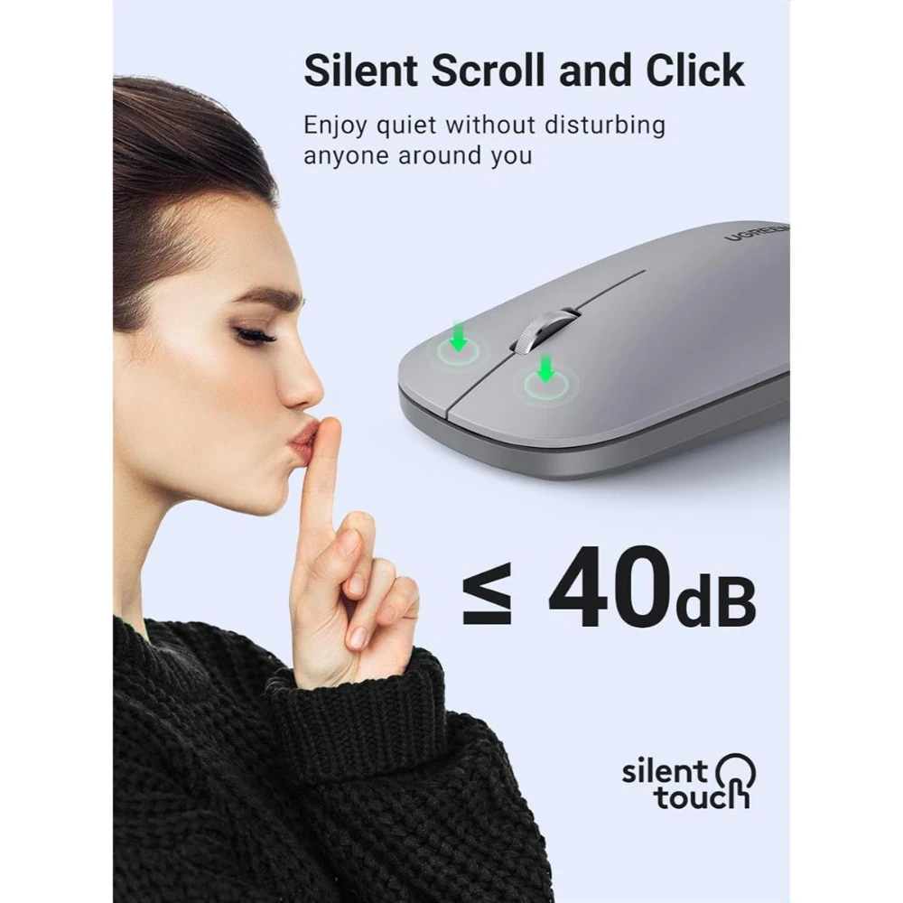 UGREEN 90373 PORTABLE WIRELESS MOUSE ( GRAY ) - Image 2