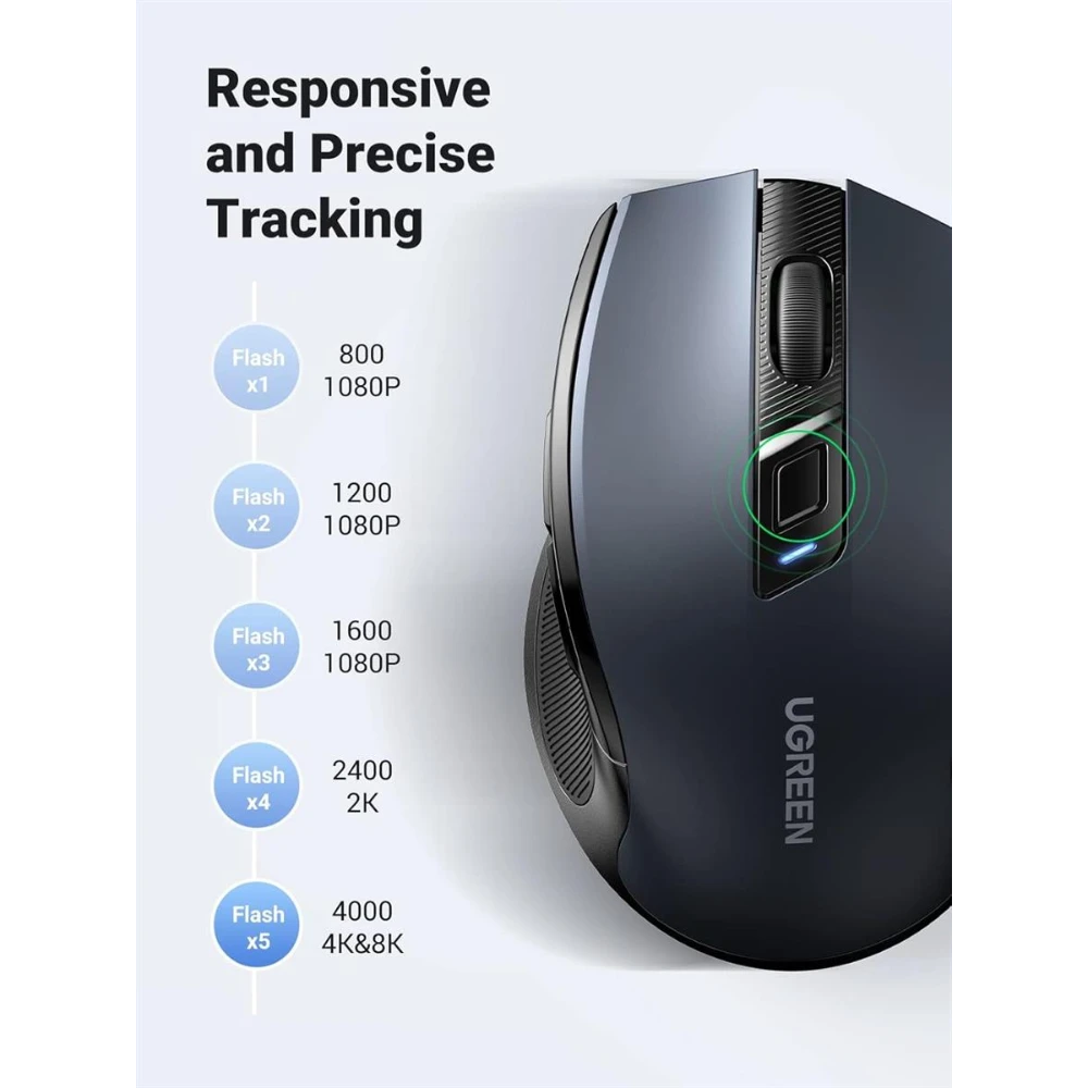 UGREEN 90855 ERGONOMIC WIRELESS 2.4G And BLUETOOTH MOUSE - Image 4
