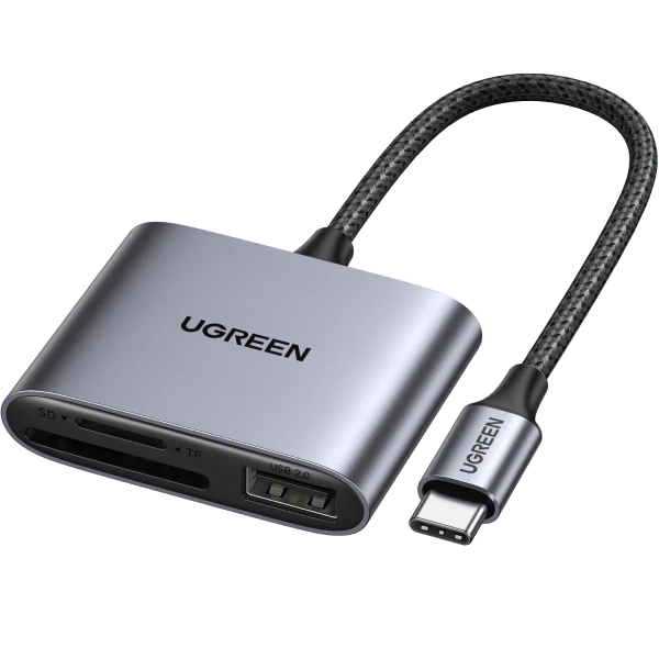 UGREEN 80798 3-in-1 USB-C to SD/TF + USB 2.0 Memory Card Reader