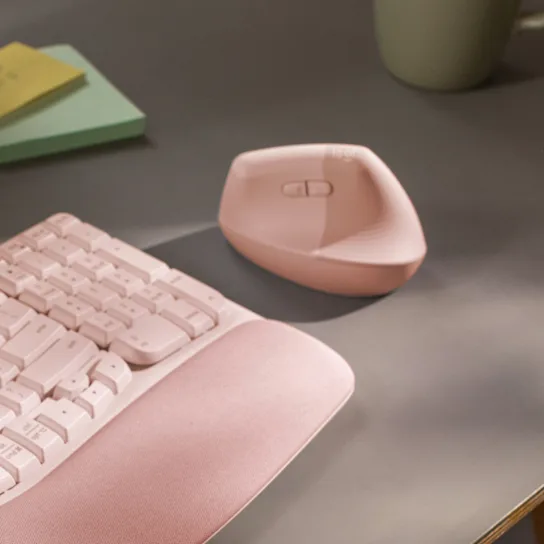 Logitech 910-006481 LIFT VERTICAL Wireless MOUSE - Rose - Image 3