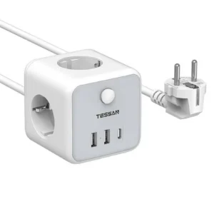 TESSAN TS-301-C POWER STRIP 3XOUTLETS, 2XUSB-A, 1XUSB-C 15W 2M