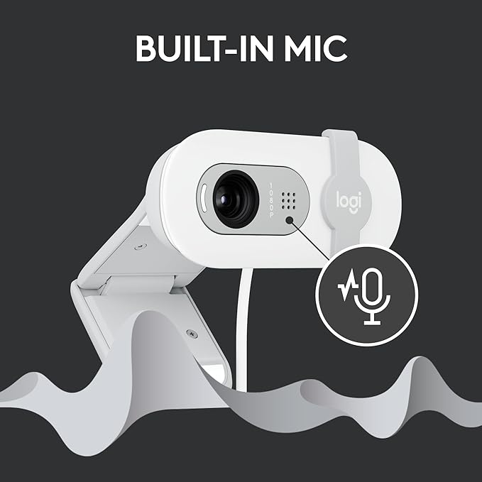 Logitech 960-001618 BRIO 100 Logitech HD Webcam White - Image 3
