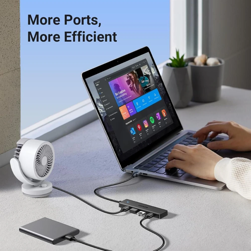 UGREEN 25851 USB 3.0 Hub 4 Ports USB A Splitter Ultra-Slim USB Expander - Image 7