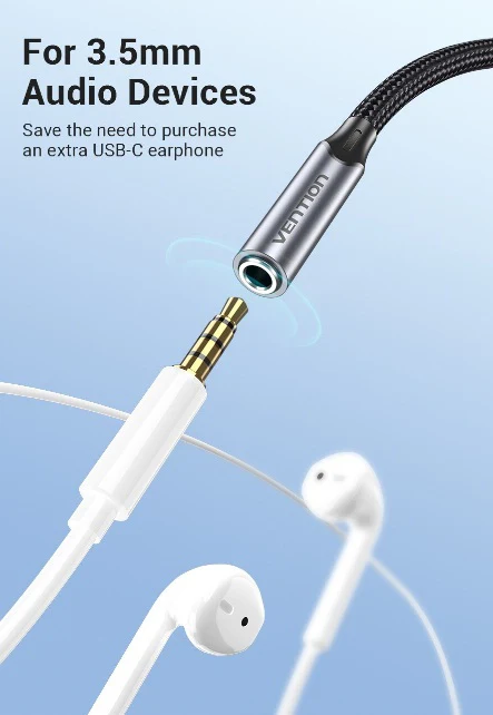 VENTION BGMHA USB-C TO 3.5MM EARPHONE JACK ADAPTER - Image 4