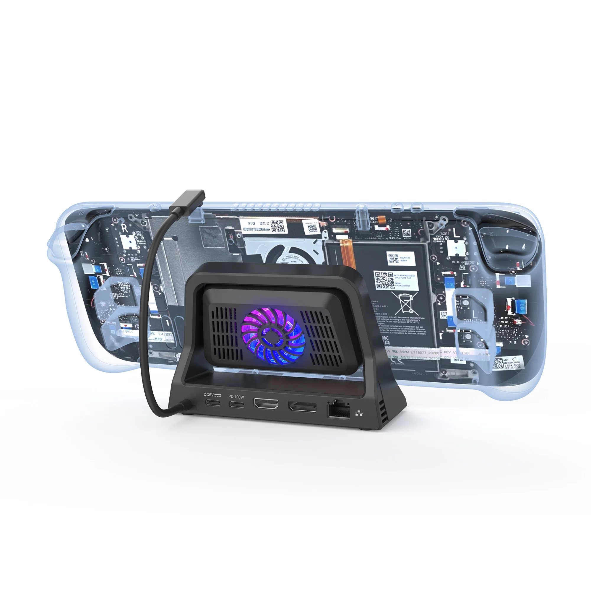 UNITEK D1097A COOLING DOCK PRO FOR STEAM DECK 7-IN-1 MULTI-FUNCTION COOLER DOCKING - Image 4