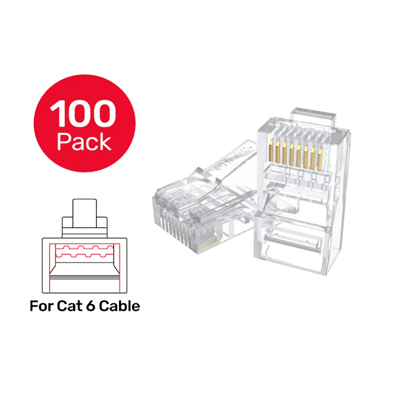 UNITEK Y-OT19TP CAT6 RJ45 LAN CONNECTORS BOX ( 100PCS )