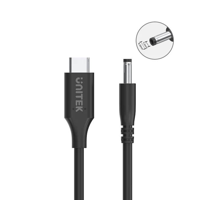 UNITEK C14120BK-1.8M USB-C TO DC ( 4.5 X 3MM ) POWER CHARGING CABLE 65W 1.8M - Image 3