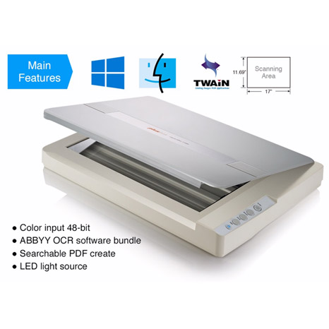 PLUSTEK OpticSlim 1180 A3 Size Flatbed Scanner
