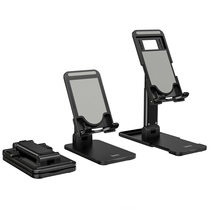 HOCO PH29 Folding Desktop Phone Stand – Adjustable Portable Mobile Holder (Black/White) - Image 2