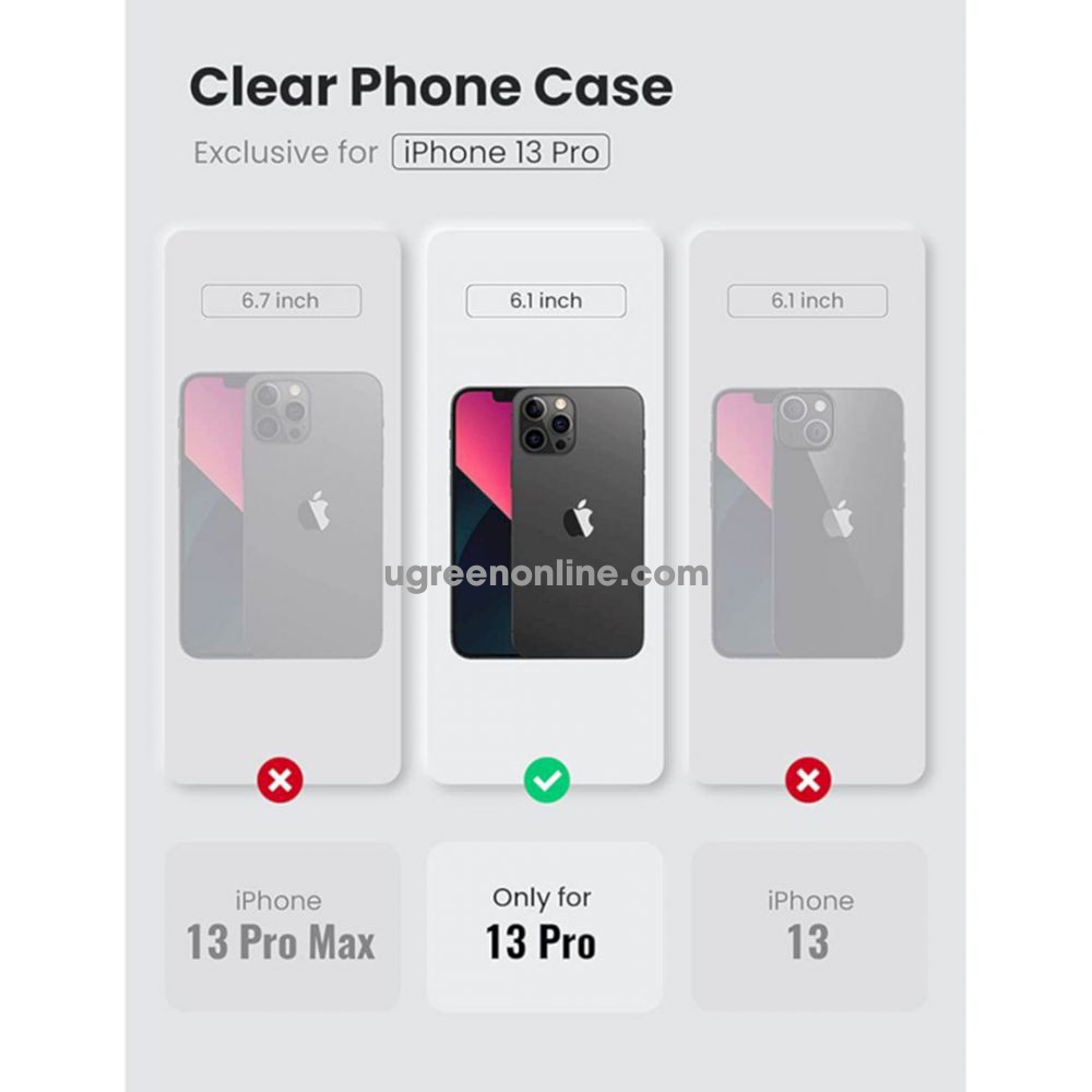 UGREEN 90201 6.1inch for iphone 13 Pro Classy Clear Enhanced Protective Case - Image 4