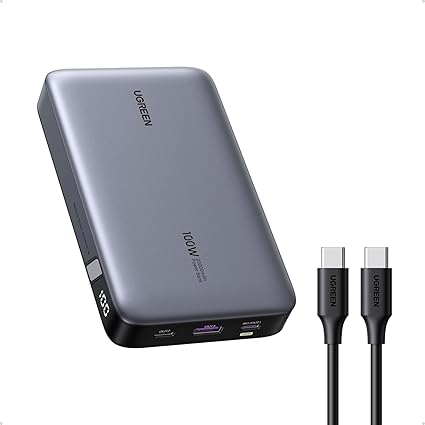 UGREEN 25188 Power Bank, 20000mAh 100W Nexode Portable Charger USB C 3-Port PD Fast Charging