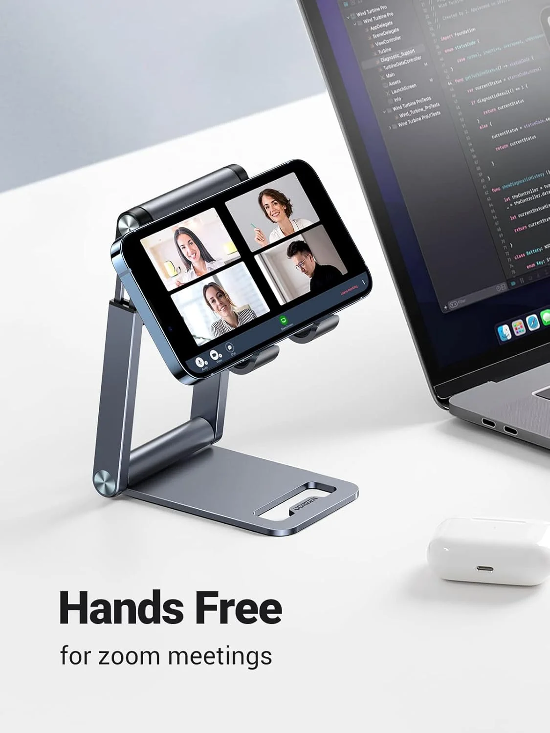 UGREEN 50324 Ergonomic Adjustable Height Phone Stand for Desk, Foldable And Portable - Image 6