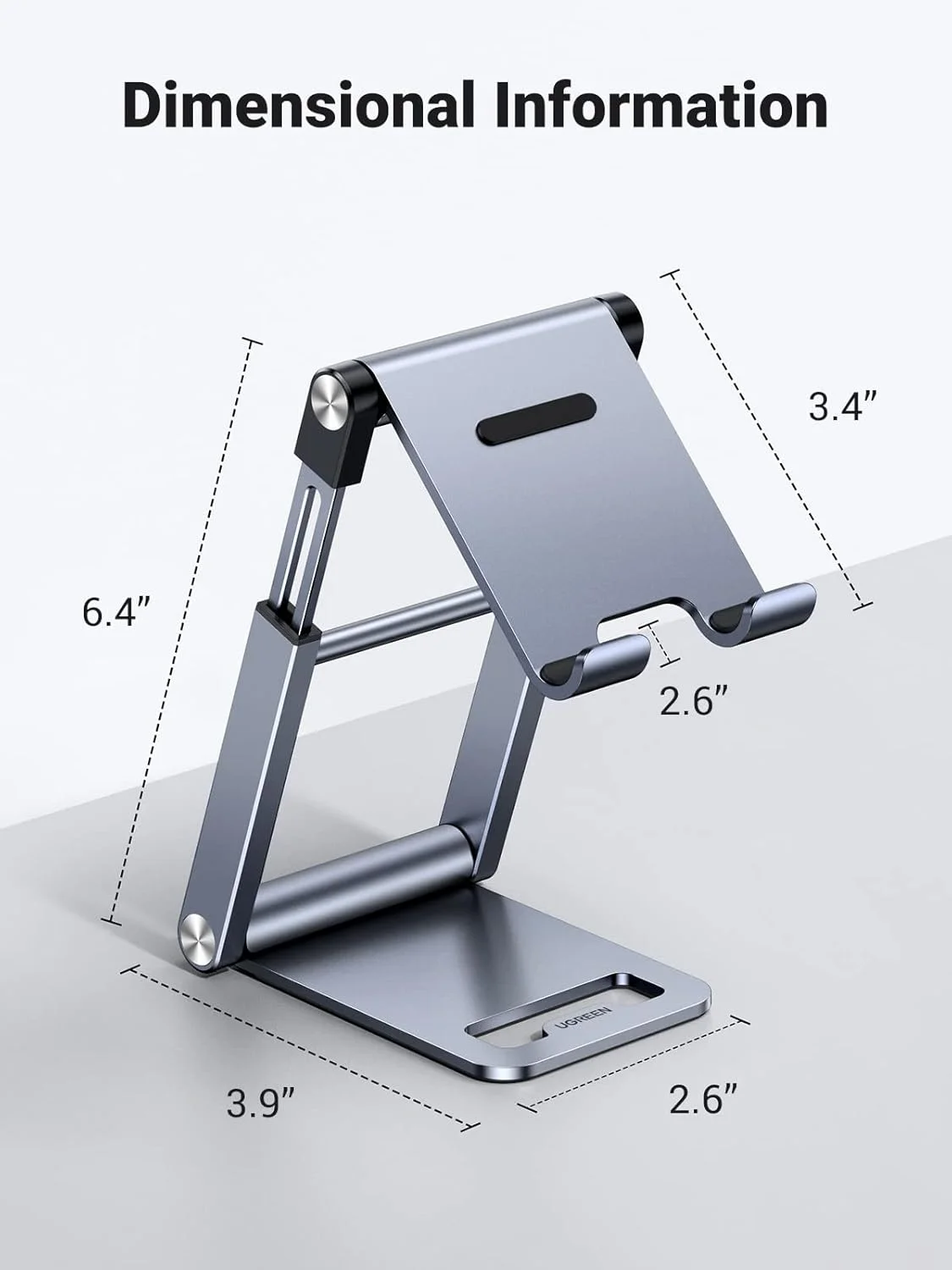 UGREEN 50324 Ergonomic Adjustable Height Phone Stand for Desk, Foldable And Portable - Image 9