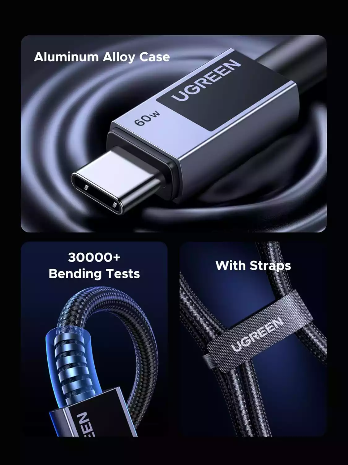 Ugreen 55775 60W USB C to USB C PD Fast Charging Cable 2m - Image 2