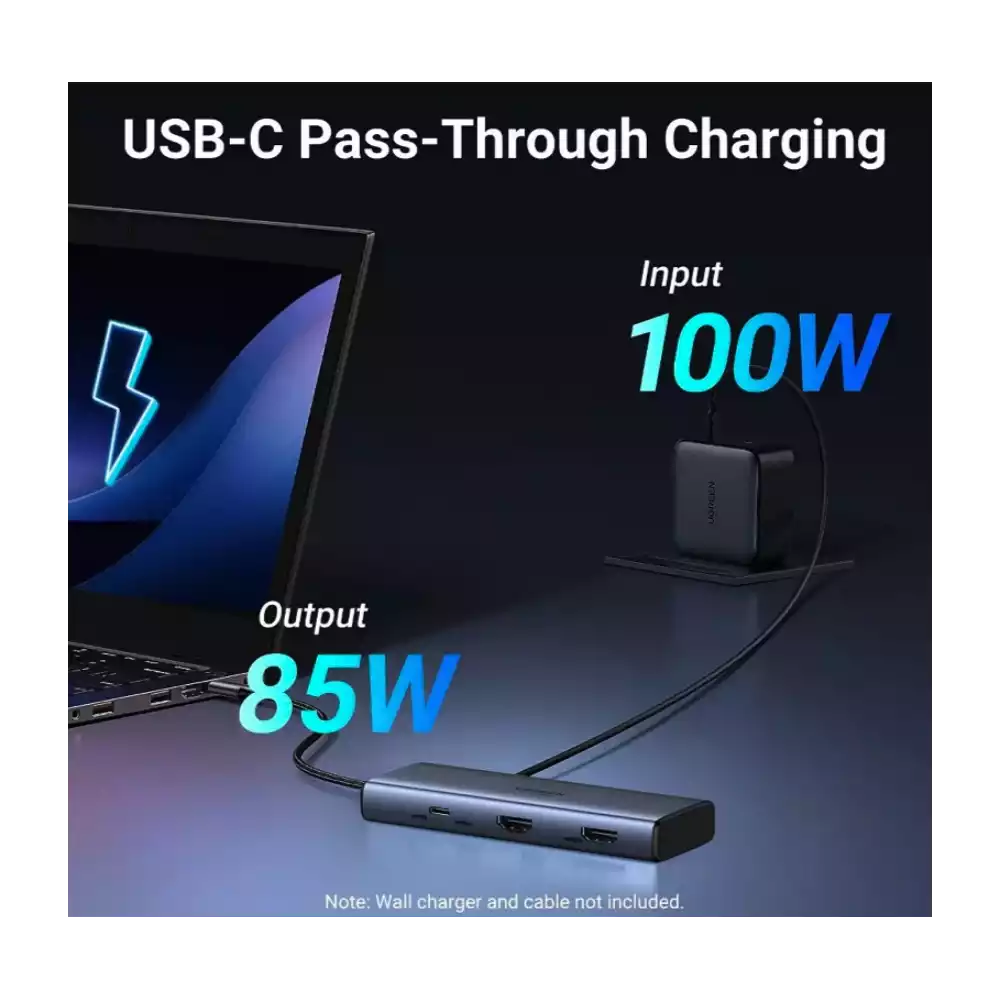 UGREEN 45379 7-in-1 USB-C Hub Dual 4K@60Hz HDMI, 100W PD, 4x USB-A/C 10Gbps 7-in-1 USB-C Hub Dual 4K@60Hz HDMI, 100W PD, 4x USB-A/C 10Gbps - Image 3