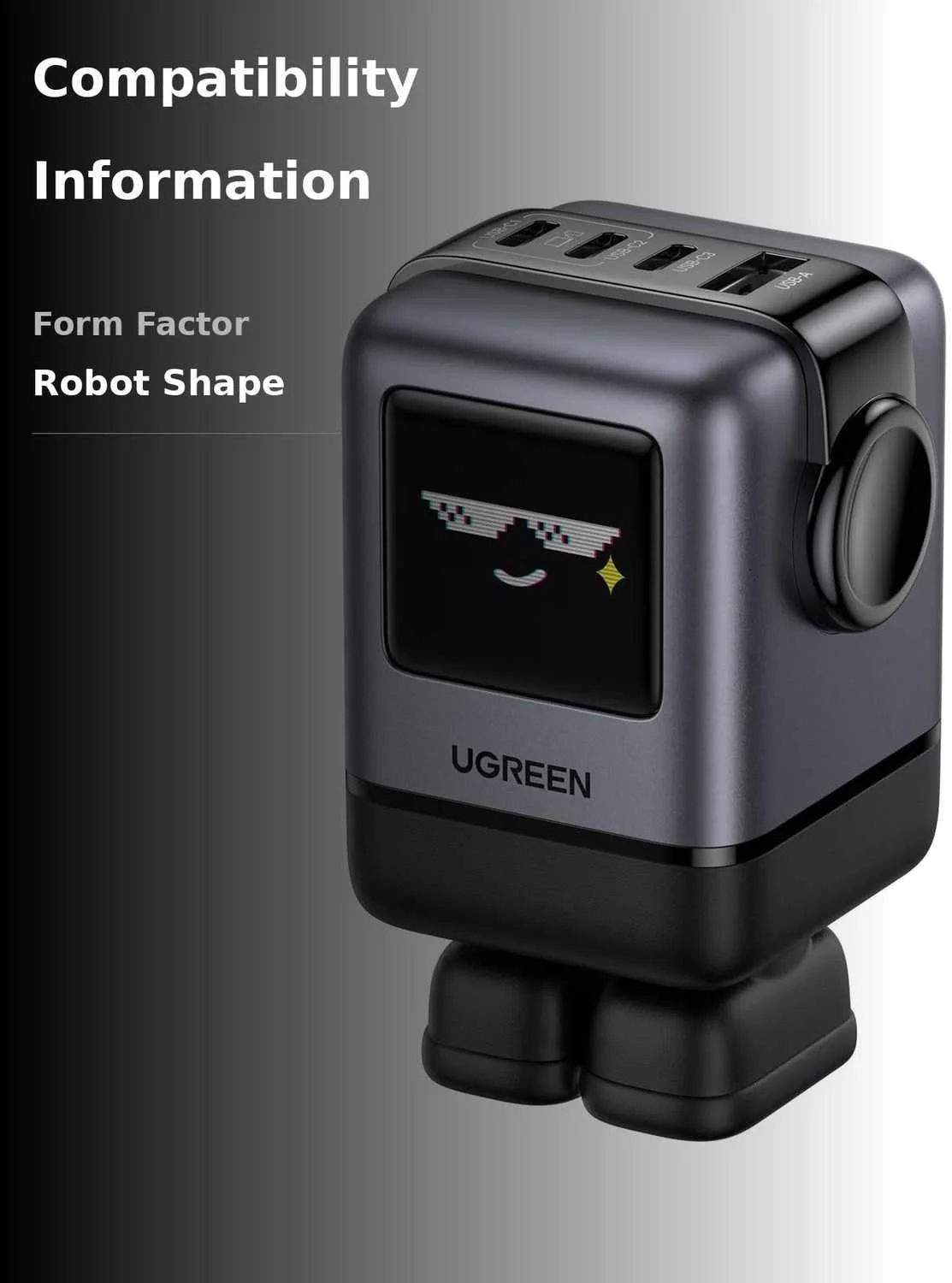 UGREEN 45514B UNO RG 4-PORT 100W ROBOT GAN FAST CHARGER - Image 4