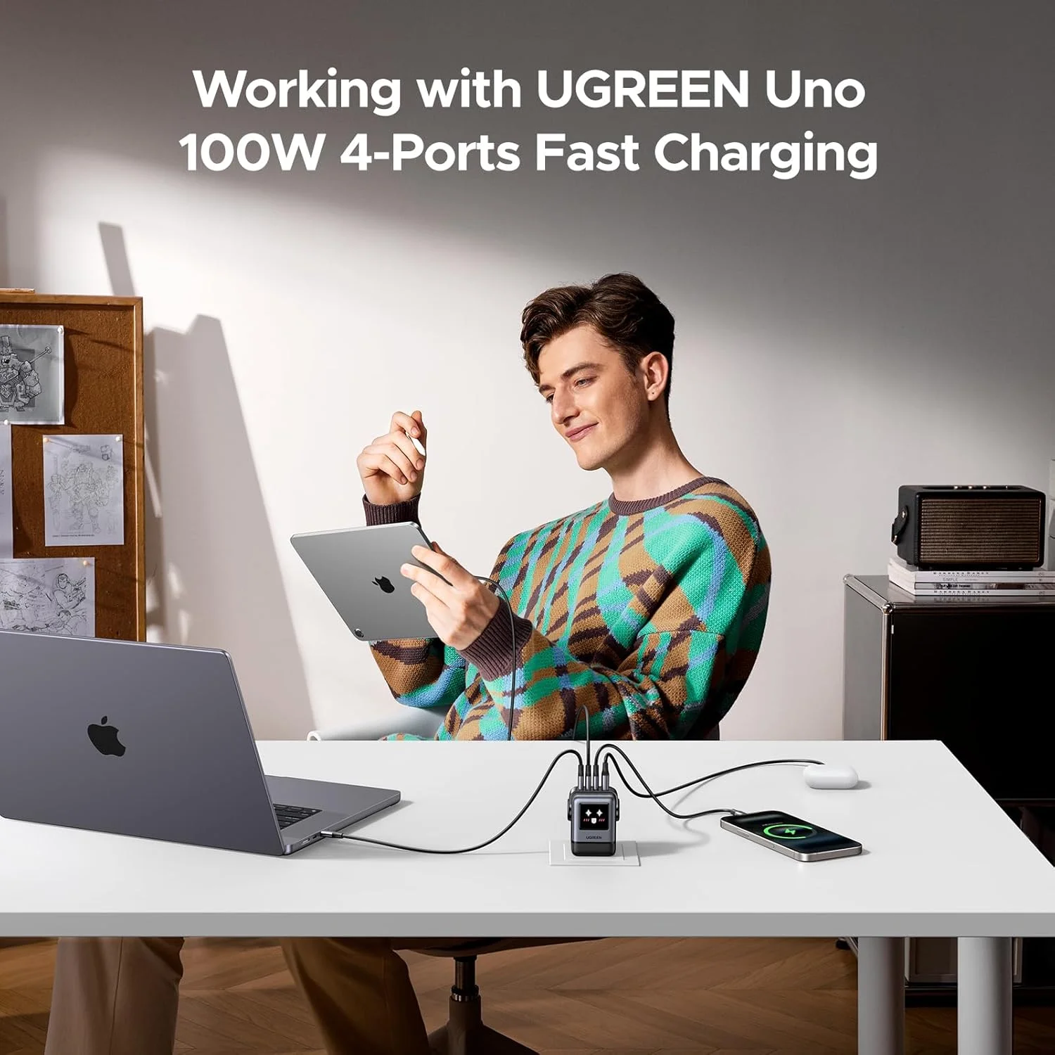UGREEN 45514B UNO RG 4-PORT 100W ROBOT GAN FAST CHARGER - Image 7