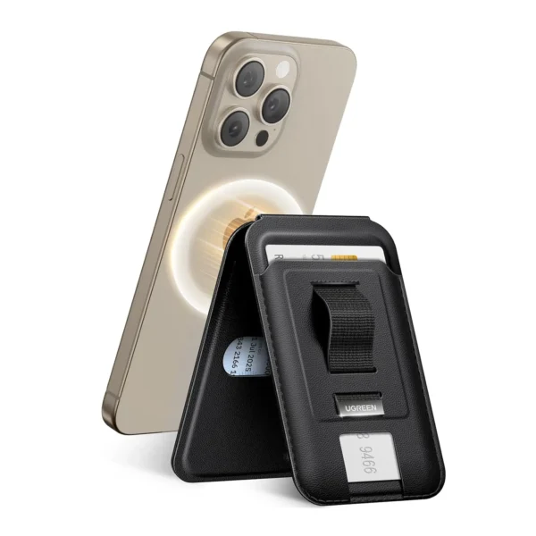 UGREEN 45166 Magnetic Phone Wallet for MagSafe Compatible iPhone with 3-Card Slot, Adjustable Stand