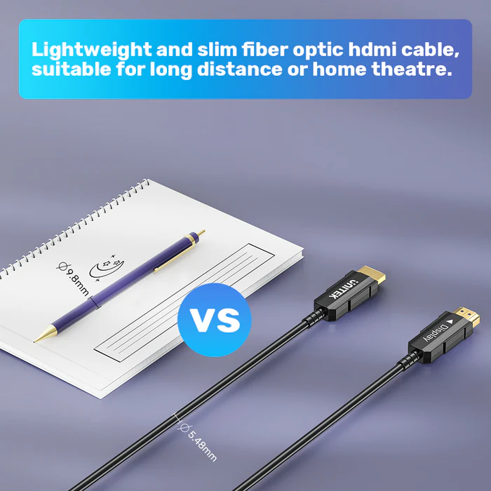 UNITEK C11072BK-15M HDMI TO HDMI FIBER OPTIC CABLE 4K@60HZ 15M - Image 9