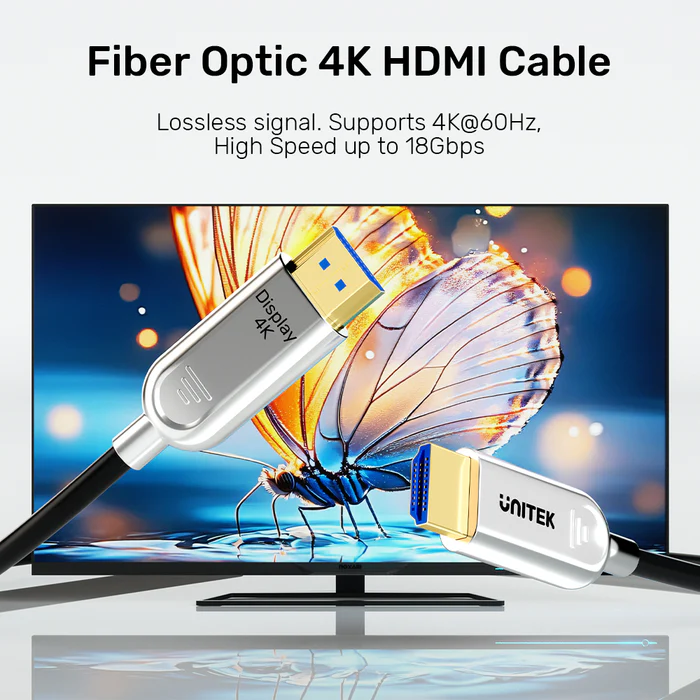 UNITEK C11092ASL-15M HDMI TO HDMI FIBER OPTIC CABLE 4K@60HZ 15M - Image 5