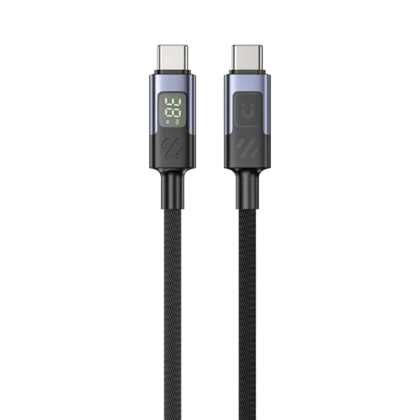UNITEK C14158ABK01-1M USB-C TO C CHARGING CABLE WITH LED DISPLAY 60W 1M BRAIDED