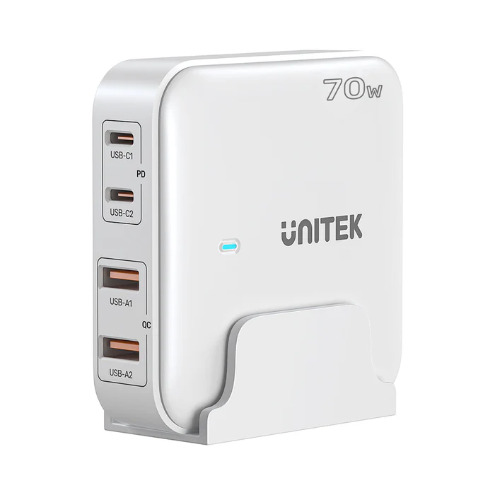 UNITEK P1228ABK01-EU 70W PD3.0 DESKTOP GAN CHARGING STATION (2XUSB-C / 2XUSB-A) - Image 3