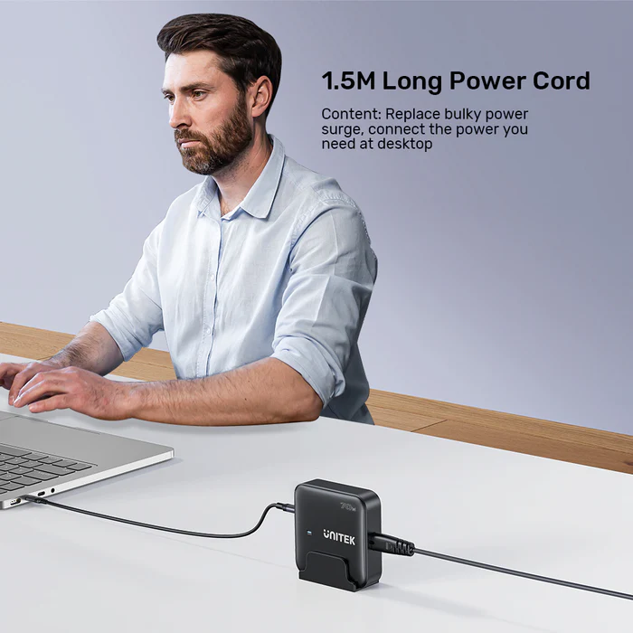 UNITEK P1228ABK01-EU 70W PD3.0 DESKTOP GAN CHARGING STATION (2XUSB-C / 2XUSB-A) - Image 9