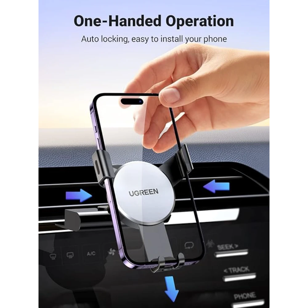 UGREEN 50396 Car Phone Holder CD Slot Auto Lock Gravity Car Mount Cradle Adjustable In Car Mobile Stand - Image 4