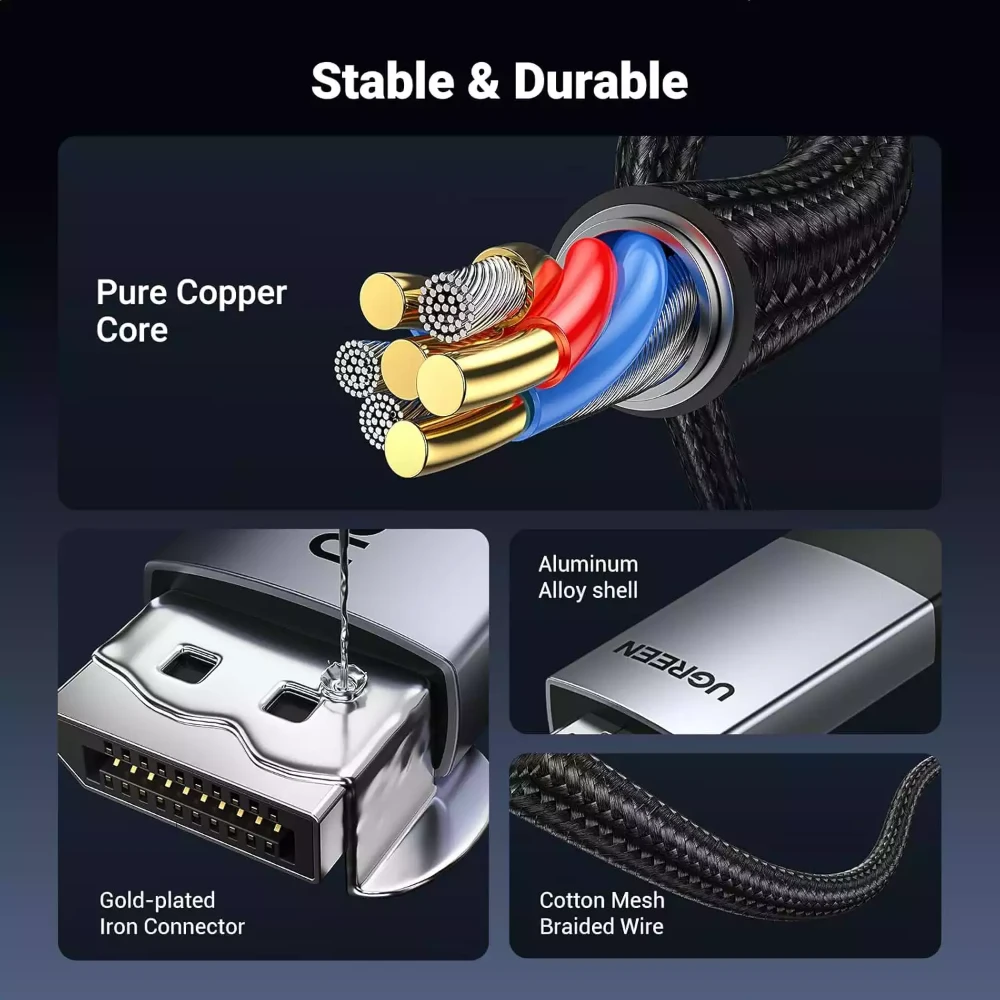 UGREEN 25491 DISPLAYPORT TO HDMI CABLE 4K@60Hz 3M - Image 2
