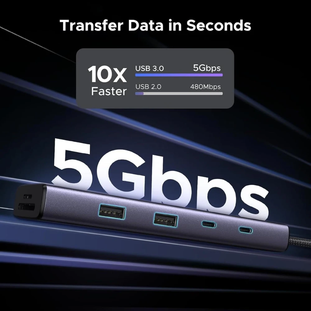 UGREEN 15375 Revodok 9 in 1 USB C Hub Gigabit Ethernet Adapter - Image 3