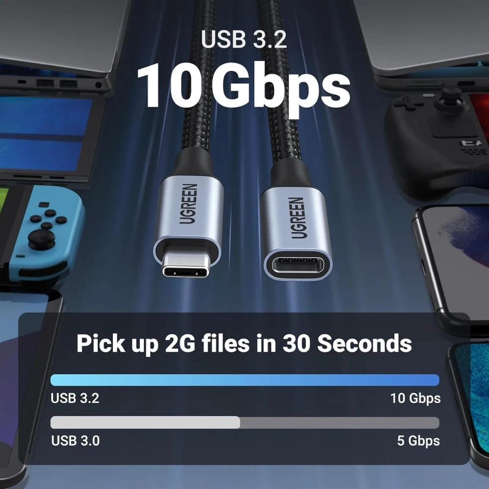 UGREEN 80810 USB 3.1 Type C Extension Cable 0.5m - Image 4