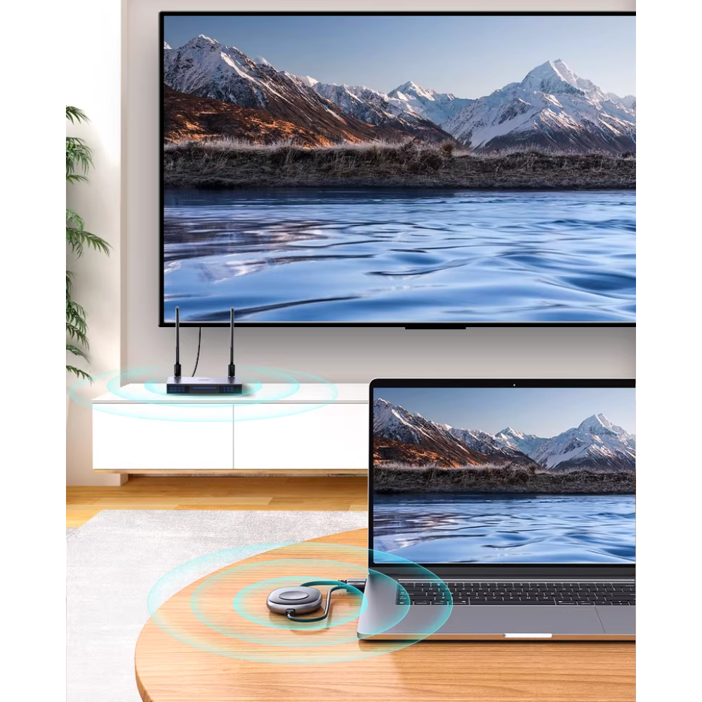 UNITEK V158B USB-A TO HDMI + VGA WIRELESS SCREEN PROJECTOR 50M 1080P@60HZ - Image 4