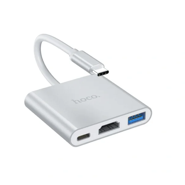HOCO HB14 Easy Use USB-C Adapter – Type-C to USB 3.0 + HDMI + PD Fast Charging