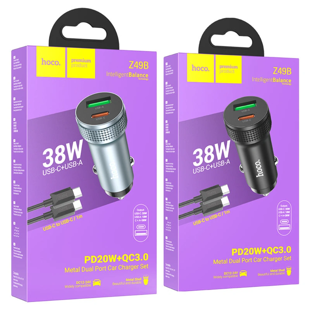 HOCO Z49B Level PD38W Car Charger – 1C1A Fast Charging for iPhone & Android - Image 7